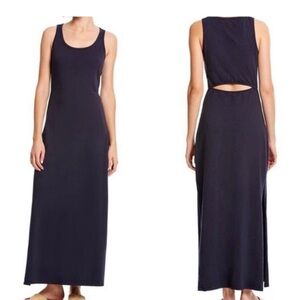 Michael Stars Black Sienna Split Back Tank Dress Cut-Out T-Shirt Maxi XS